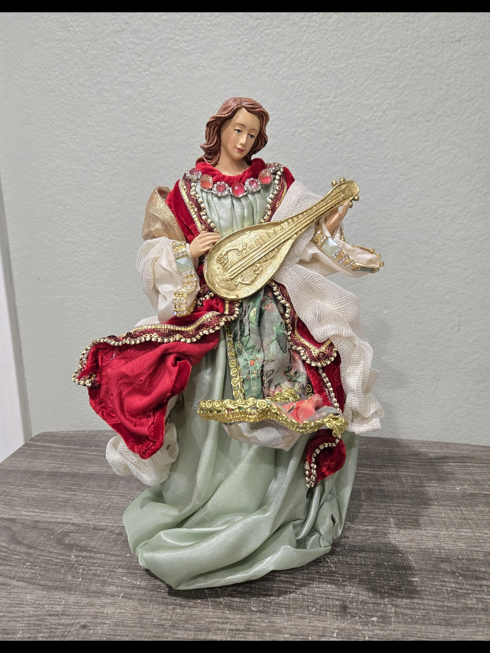 Mark Roberts Christmas Tree Topper Angel Playing Guitar